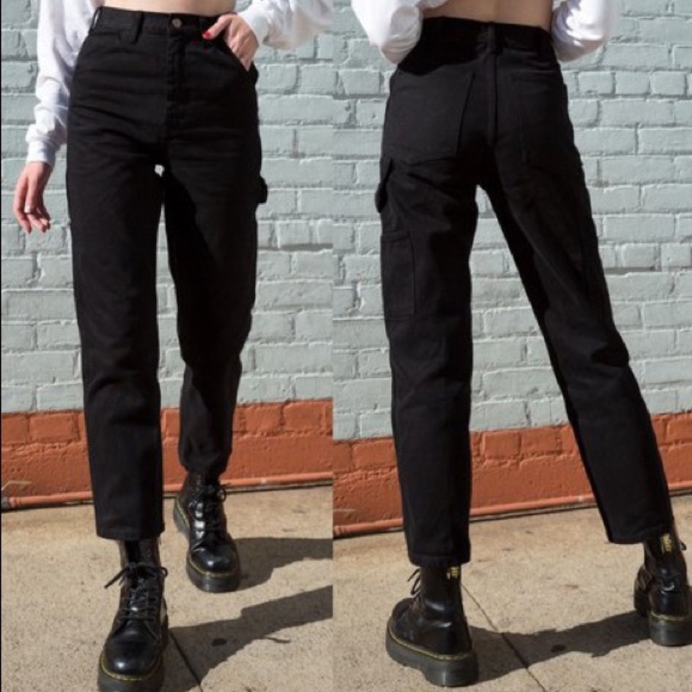 Super cute Brandy Melville black painters pants size medium so about a size 26